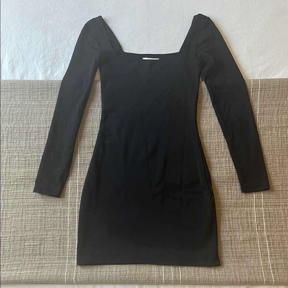 Babaton Black Long Sleeve Bodycon Dress